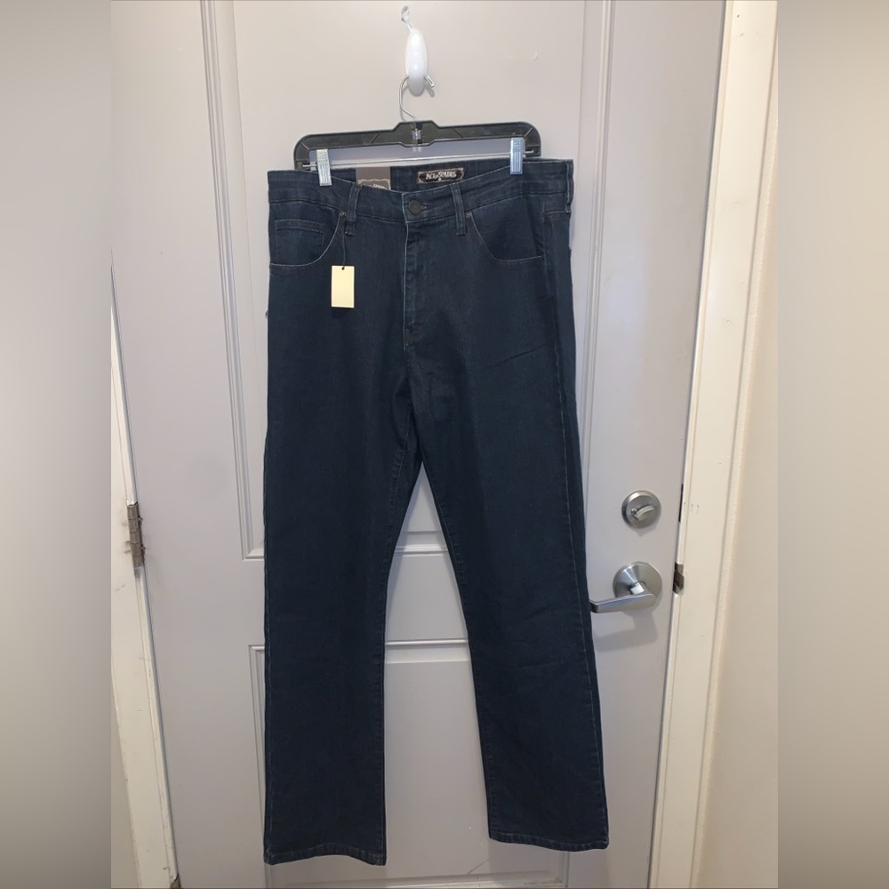 Jack of Spades Men’s High Roller Straight Leg Dark Wash Denim Jeans Size 36x34